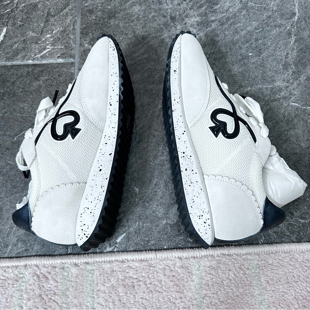 Kate Spade White and Black Brigitte Runner Tennis Shoe Size 7.5 B Retro Style - Picture 9 of 15